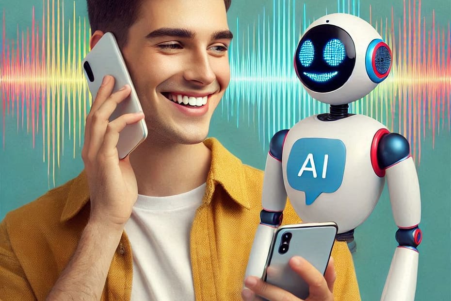 a-person-talking-to-an-AI-robot-using-a-voice-call